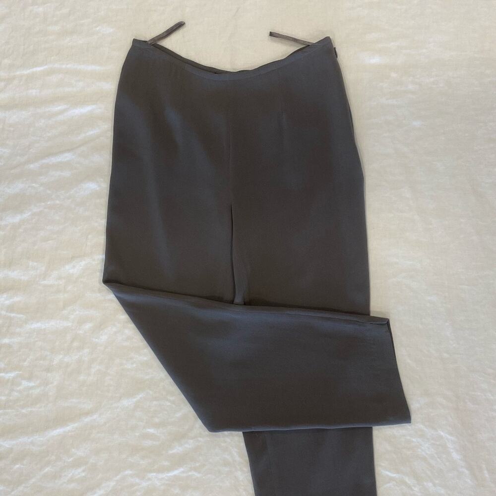 Eileen Fischer Side Zip Silk Straight Leg Pants - XS